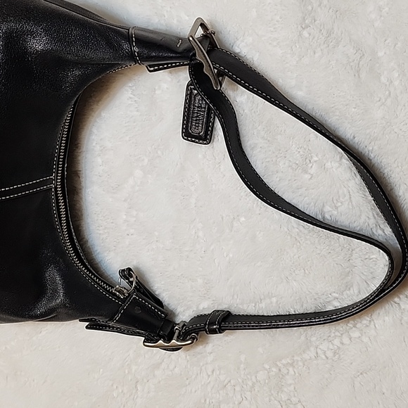 Coach Y2K Legacy Elegant Black Leather Convertible Crossbody Hobo Bag 9566 - Picture 12 of 16